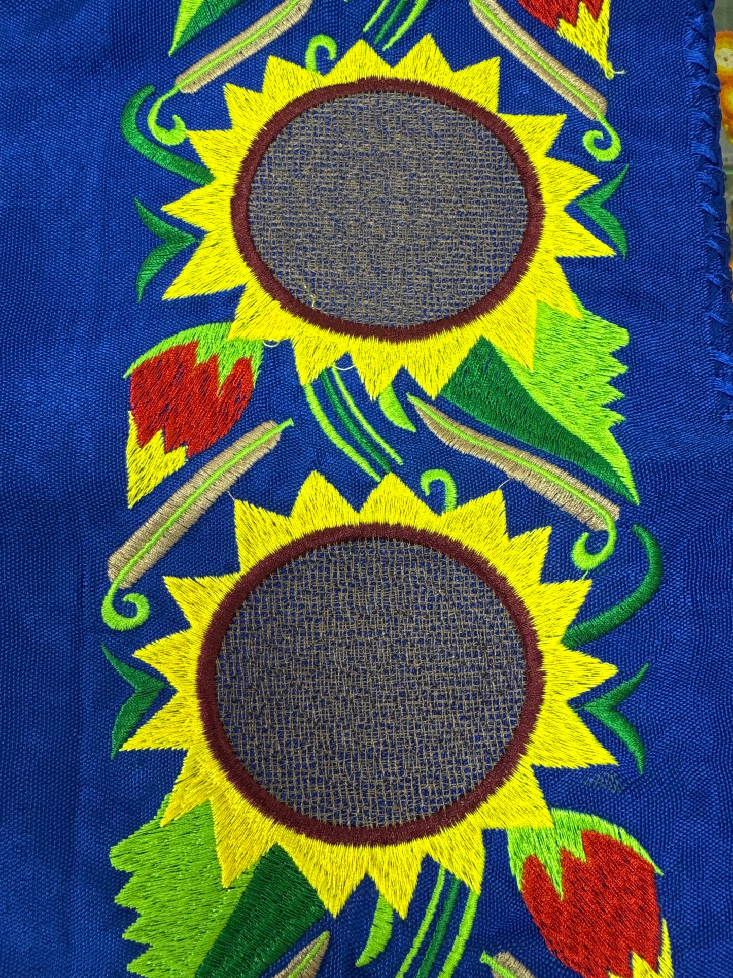 Mexican Fiesta Rebozo Silk Shawl Sunflower