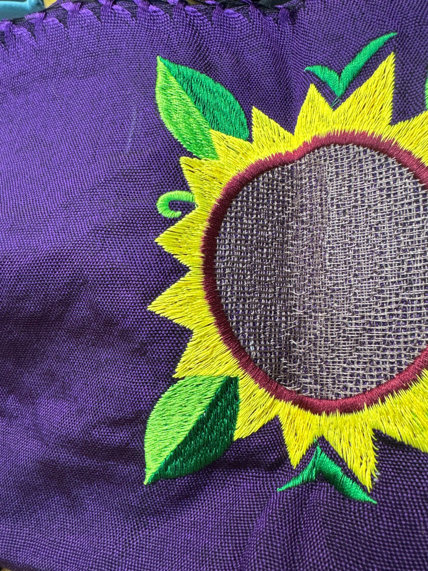 Mexican Fiesta Rebozo Silk Shawl Sunflower