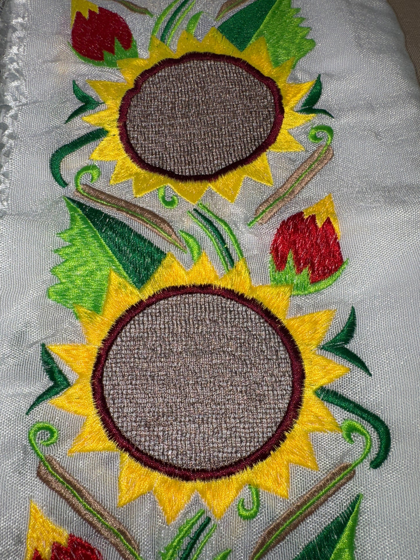 Mexican Fiesta Rebozo Silk Shawl Sunflower