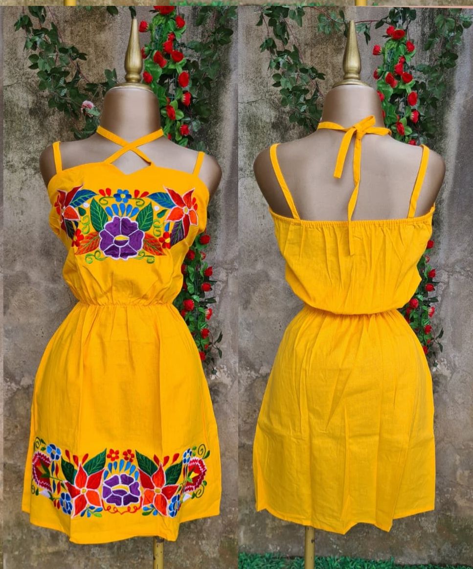 Lolita sleeveless Mexican-inspired embroidered sundress