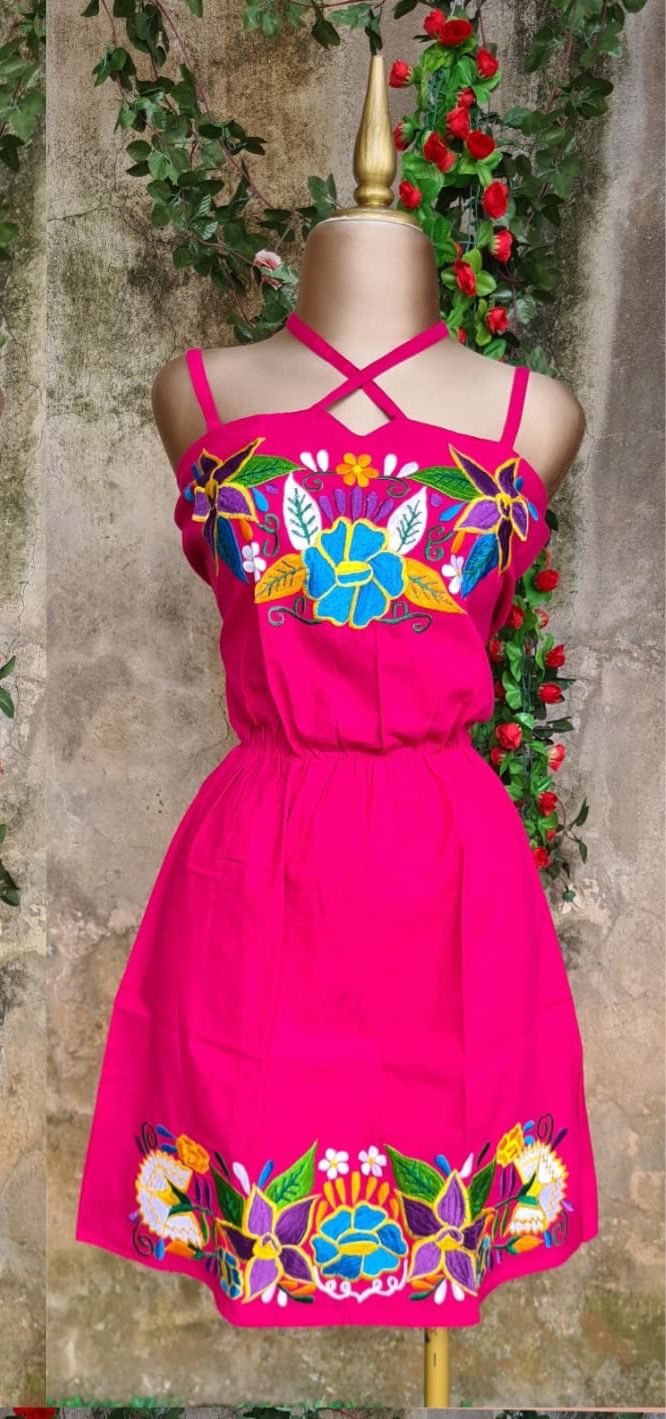 Lolita sleeveless Mexican-inspired embroidered sundress